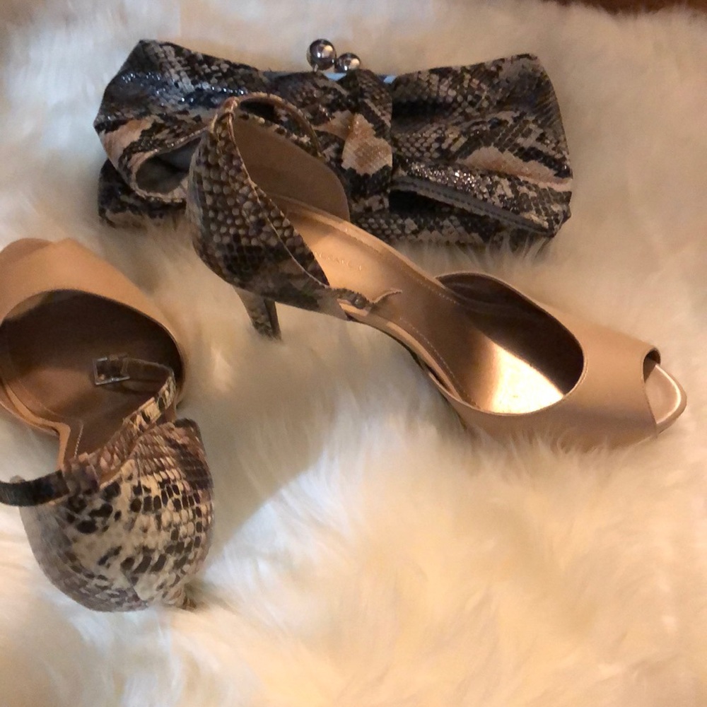BCBG Shoes with matching clutch